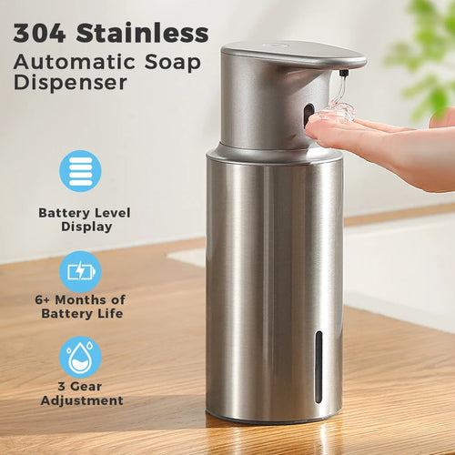 480Ml Kitchen Soap Dispenser Automatic Sensor Hand Sanitizer Machine Intelligent Electric Body Wash Soap Dispenser 304 Stainl