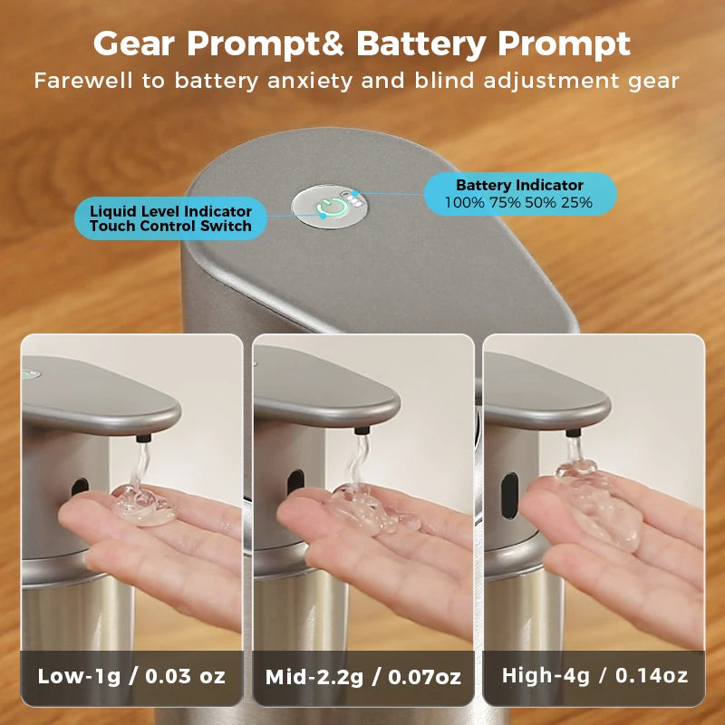 480Ml Kitchen Soap Dispenser Automatic Sensor Hand Sanitizer Machine Intelligent Electric Body Wash Soap Dispenser 304 Stainl